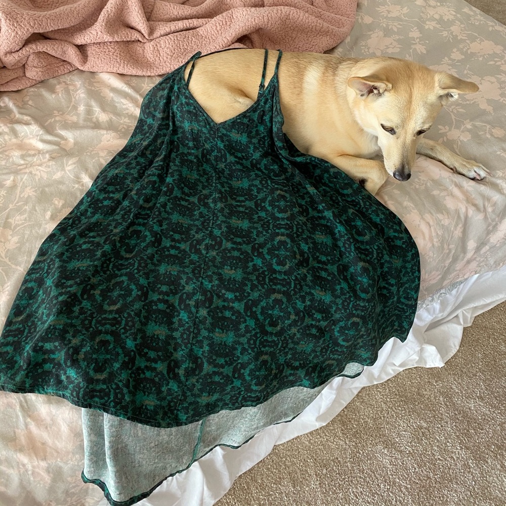 RVCA Green Print High-Low Dress